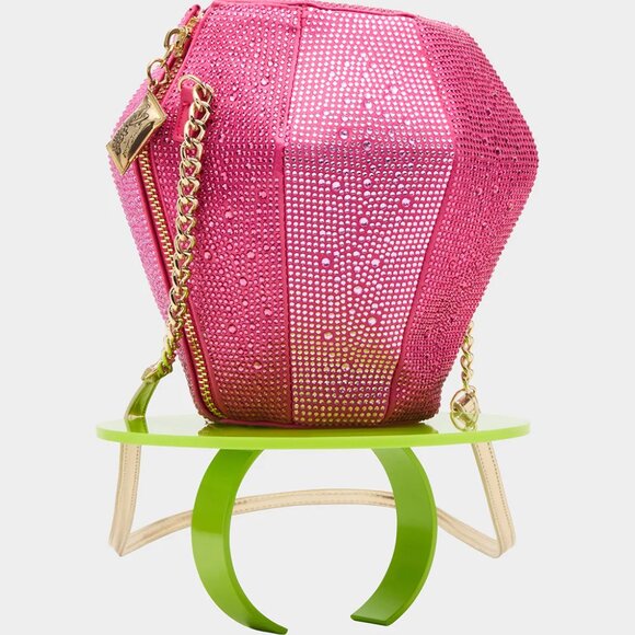 Betsey Johnson Kitsch Ring Pop Put A Ring On It Crossbody Pink Rhinestones NWT - Picture 3 of 16